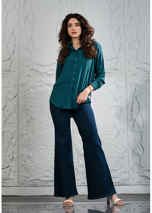 SIENNA GREEN LONG SLEEVE BLOUSE